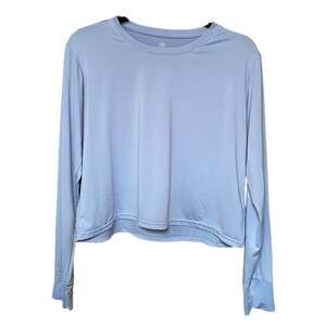 Light Blue - Real Essentials - Women's Long Sleeve Workout Top